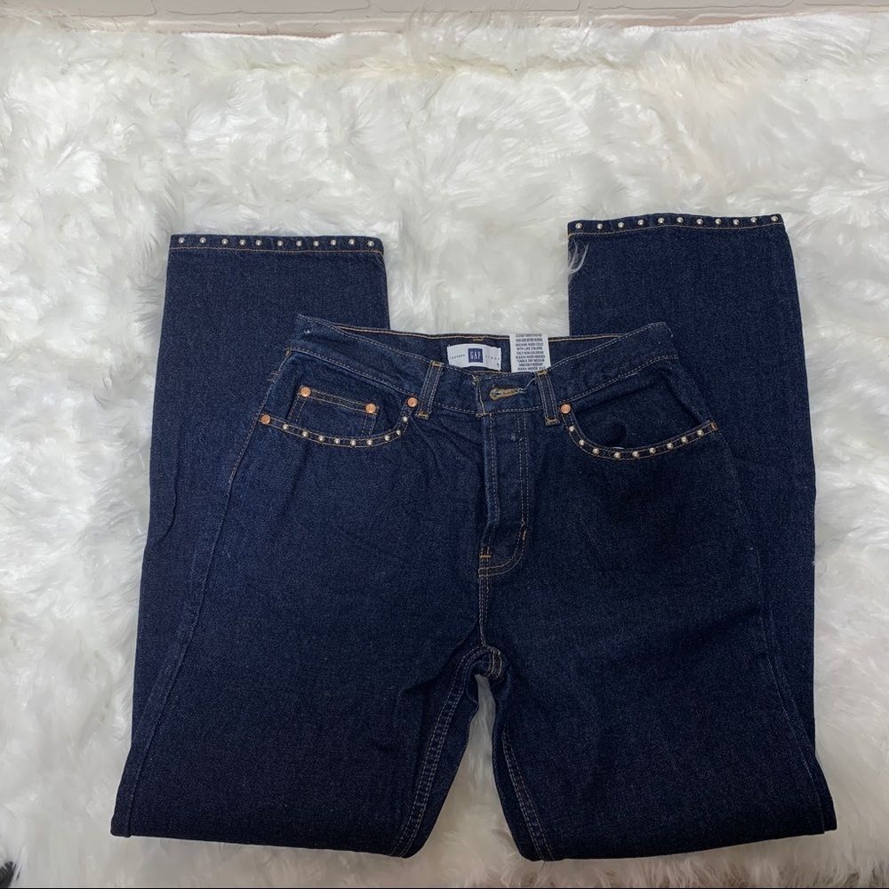 GAP Women's Skinny Jeans - Dark Blue with Studded Details